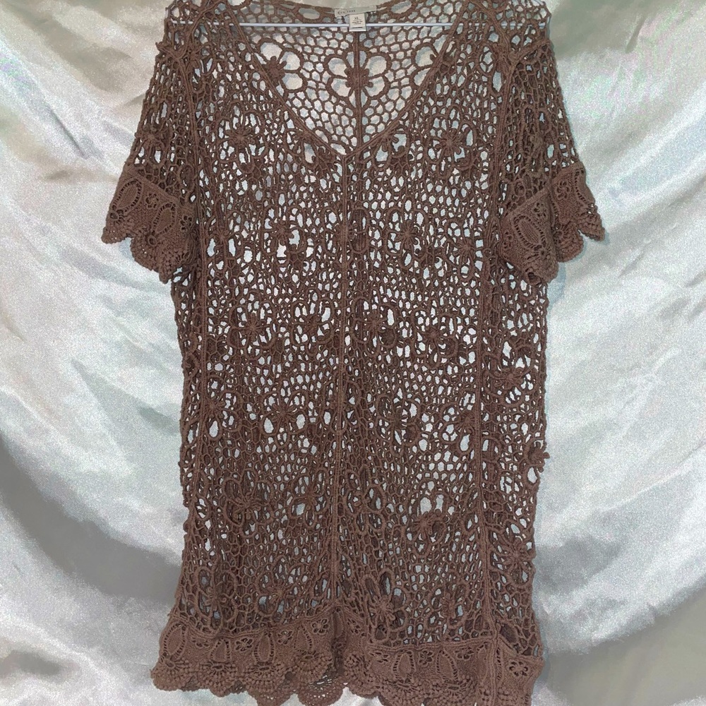 Cute XL brown hippy boho
coverup.